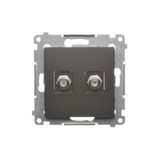 Double aerial socket type "F", Bronze matt, metalic