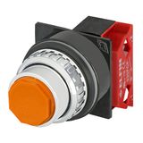 Push-button without guard, orange, N.C.