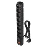 Surge Protector – 8 sockets, 1,5m, black