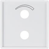 Central part for a radio system with a small sound system, place for headphones and volume control with print, Berker Q.x, white, velvet