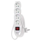 Extension Cord 3 m / 4 sockets / switch / white / PVC / 1 mm2