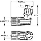 Field-Wireable Connector Female Connector M12 × 1, Angled   FW-EWKPM0426-SA-P-0408
