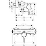Talis S shower mixer, chrome