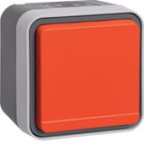 SCHUKO soc. out. orange hinged cover surface-mtd, W.1, grey/light grey