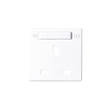 Cover for british standard socket with switch, white