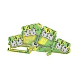 Multi-tier PE terminal, SNAP IN, Green/yellow, 2.5 mm², 800 V, Number 