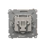 Two-pole switch, (module), 10AX, quick connection, cream white/electro white