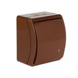 VW-7L Koala Universal/Two-Way Switch / without printed pictogram / with illumination / surface mounted IP44 brown VW 157-52