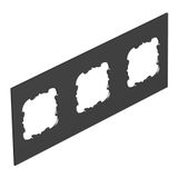 Cover plate 3x EK for T12L 213x88mm Polyvinylchloride Graphite black R