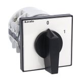 Rotary cam switch 7GN series, ON-OFF switch 4 poles 125A, for front mounting with black handle, front plate 90X90mm