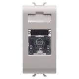 INTERNATIONAL STANDARD TELEPHONE SOCKET - RJ11 - SCREW-ON TERMINALS - 1 MODULE - NATURAL SATIN BEIGE - CHORUSMART