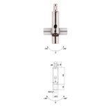 Adjustable flexible suspension cable holder with M4 thread, nickel-plated brass