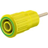 4 mm socket, round plug connection, mounting Ø 12.2 mm, CAT III, yellow/green, 23.3130-20