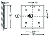Wall and ceiling luminaire Olisq Q Diffuser White square ETDD 20W 2900lm Lambertian (L) IP40 IK03 3 SDCM