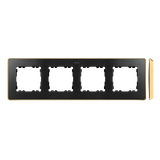 Quadruple frame, Graphite, gold base