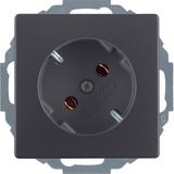 SCHUKO soc. out. 45°, Q.1/Q.3, ant. velvety, lacq.