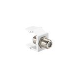 F type TV connector for RJ45/RJ12 covers, white