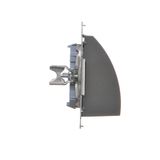 Double socket with earthing and shutters, Inox, metallized, 16A
