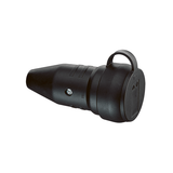 SCHUKO rubber connector, black, with collar, IP44