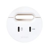 Furniture USB-C ports with docking station including 1x HDMI + LAN + 3x USB Type A and grommet (cable outlet), Simon 400 Flash 60, IP20, white, Mount. dimen.: Ø54mm
