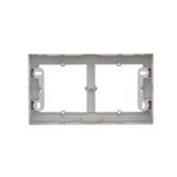 Double socket outlet with Schuko earthing and shutters, 16A, cream white/electro white
