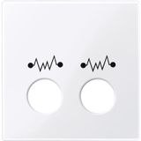 Central plate for call unit as diagnostic plug contact, active white glossy, System M