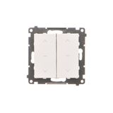 Double roller shutter button (1-0-2), 10A, white matt