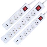 Power Strip 6-way with USB Ports 5m, white