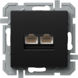 SOCKET CAT5e KS DOUBLE 2x RJ45 8/8 BK XO 4417216