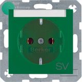 SCHUKO soc. out. "SV" imprint, S.1/B.3/B.7, green matt