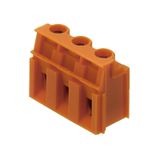 Printed circuit board terminals, 7.62 mm, Number of poles: 6, 90°, Solder pin length (l): 3.2 mm, tinned, orange, Clamping yoke connection, Clamping range, max. : 6 mm², Box