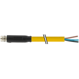 M8 male 0° A-cod. snap-in with cable PUR 3x0.25 ye+robot+dragch. 1.5m