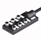 Passive actuator/sensor junction box, M12 x 1 6-port, with integral homerun cable   TB-6M12-4-2/TXL