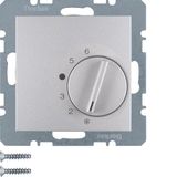 Thermostat, change-over contact, centre plate, B.7, al., matt, lacq.