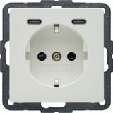 WCD RA, 2 x USB C (PD), berker Q.1/Q.3/Q.7 polarwit soft finish