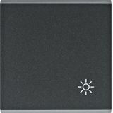 Button with ''light'' symbol - black