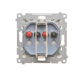 Double socket outlet with Schuko earthing, inox steel, 16A
