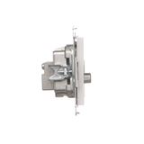 IP44 single socket outlet without frame seal - same color flap&cframe, module, 16A, quick connection, matt aluminum