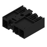 PCB plug-in connector, male header, closed side, Middle screw flange, THT solder connection, 7.62 mm, Number of poles: 3, 270°, Solder pin length (l): 3.5 mm, tinned, black, Box