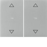Cover arrow f. 2gang f. push-button m, clearlens, K.5, stainl. steel m