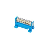 Terminal strip for rail TS 35 neutral N 7 blue