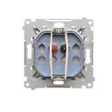Double socket outlet with earthing and current phase constancy, 16A, cream white/electro white