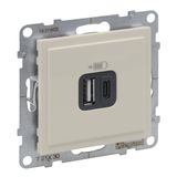 2XUSB TYPE A+C IVORY