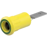 4 mm socket, plug-in connection, mounting Ø 8.2 mm, yellow/green, 64.3013-20