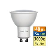 LED bulb GU10, 5W, 3000K, CRI80, vit. angle 100°, use 360° 470lm
