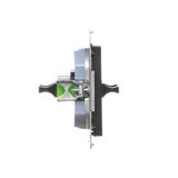 Double socket outlet with earthing and shutters - Czech pin system, Silver matt, metalic, 16A