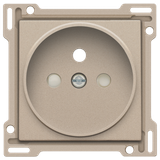 Finishing set for socket outlet with pin earthing and shutters, flush-mounting depth 21 mm, champagne coated