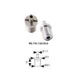 Adjustable suspension cable holder M8x1x8H, nickel-plated brass