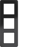Triple cover frame, C.8, glossy black glass
