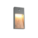 Salmon LED wall lamp wood/anthracite motion sensor